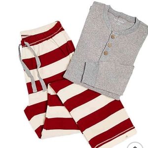NWT Burt's Bees holiday rugby striped pajamas